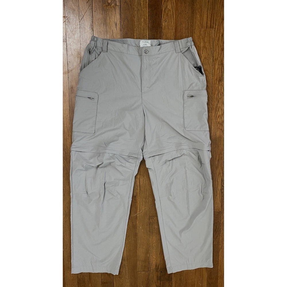 L.L. Bean Men's Convertible Cargo Pants Size XL (34x30) Gray Hiking Outdoor